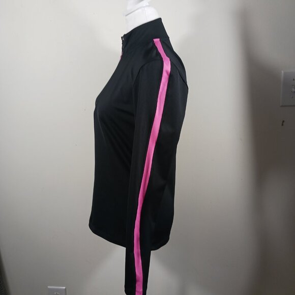 Lauren Ralph Lauren, Black W/ Pink Trim 1/4 Zip Pullover Size Medium, Activewear - Picture 5 of 15